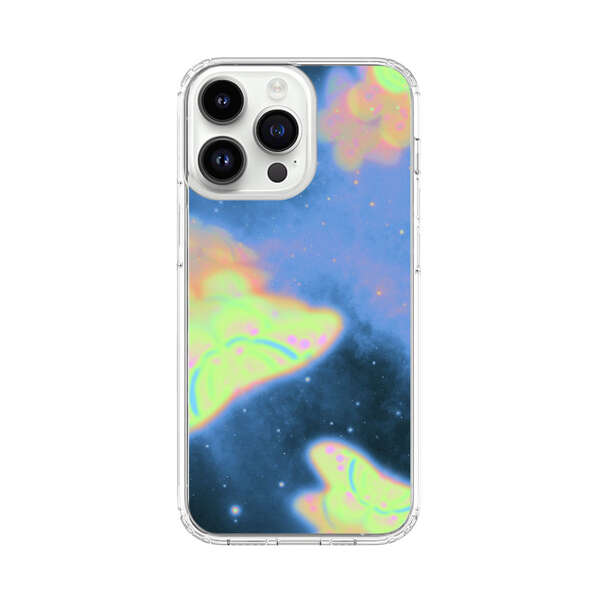Dreamy Glowing Cosmic Butterflies iPhone 14 Pro Max Case