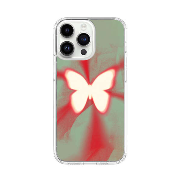 Glowing White Butterfly Abstract Radiant Design iPhone 14 Pro Max Case