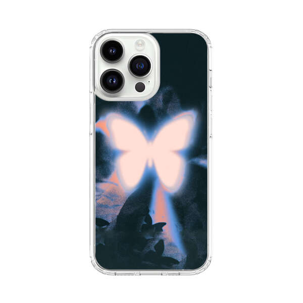 Glowing White Butterfly iPhone 14 Pro Max Case