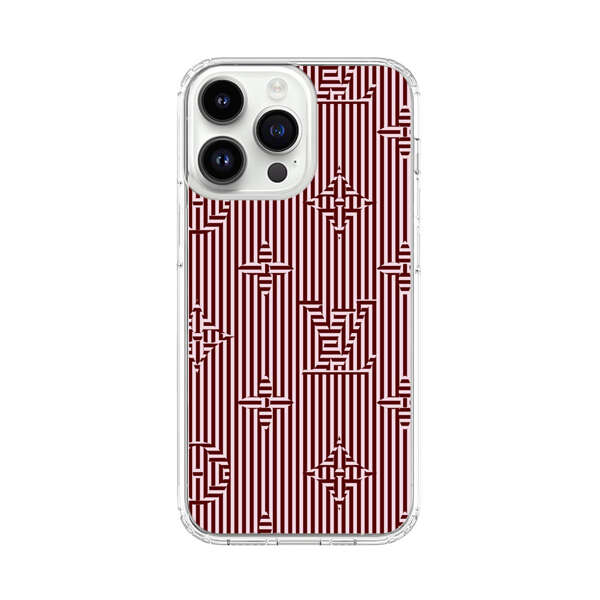 Intricate Geometric Striped Pattern iPhone 14 Pro Max Case