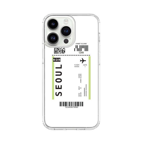 Minimalist Seoul Boarding Pass iPhone 14 Pro Max Case