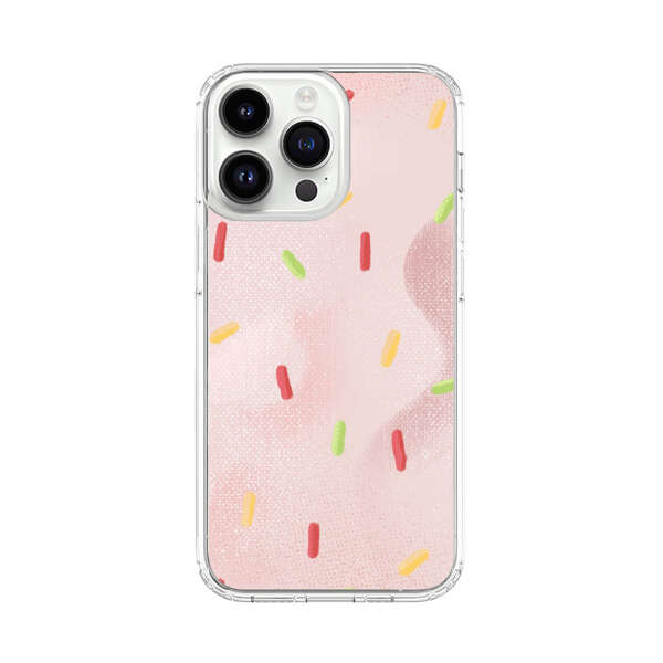 Pastel Pink Sprinkles Pattern iPhone 14 Pro Max Case