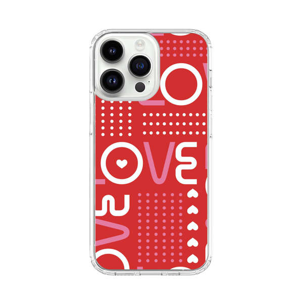 Red Love Typography Pattern iPhone 14 Pro Max Case
