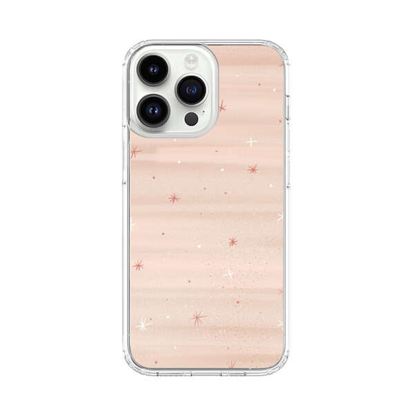 Soft Pink Background with Delicate Stars iPhone 14 Pro Max Case