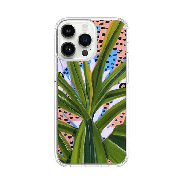 Tropical Leaves Abstract Pattern iPhone 14 Pro Max Case