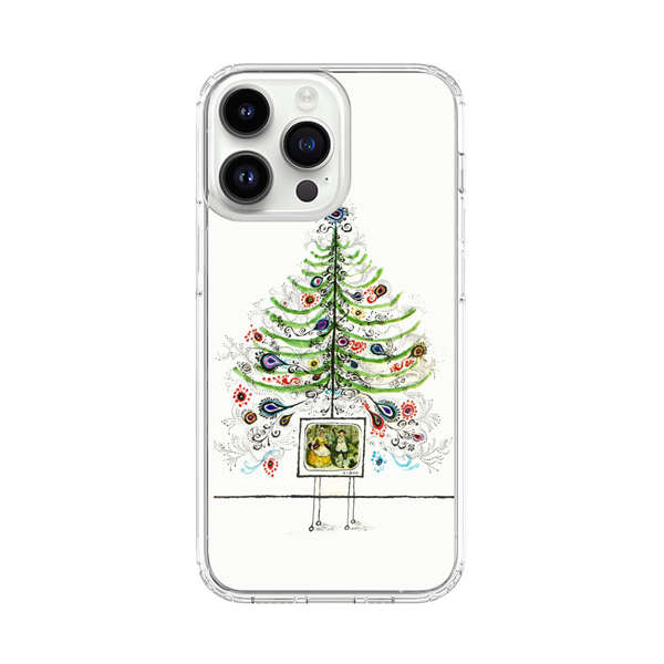 Whimsical Christmas Tree Artistic Design iPhone 14 Pro Max Case