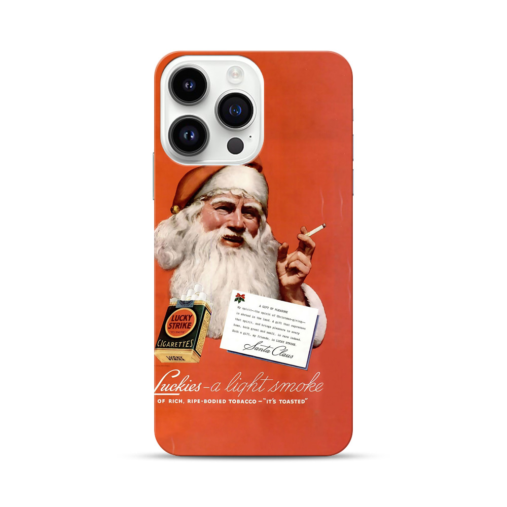 Vintage Santa Claus Smoking Lucky Strike Cigarettes Advertisement iPhone 14 Pro Max Hard Case