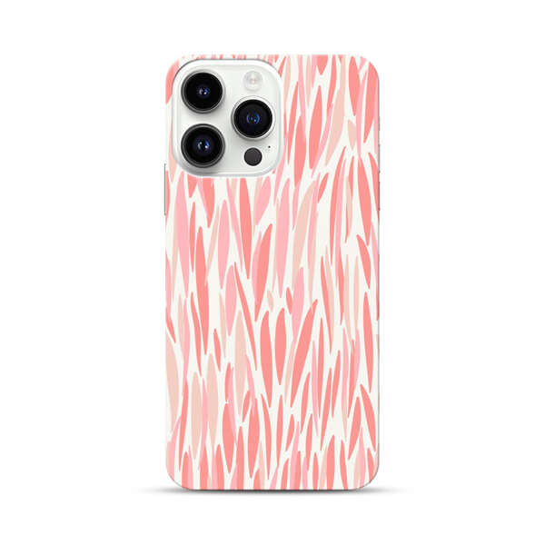 Abstract Coral Wavy Lines Pattern iPhone 14 Pro Max Hard Case