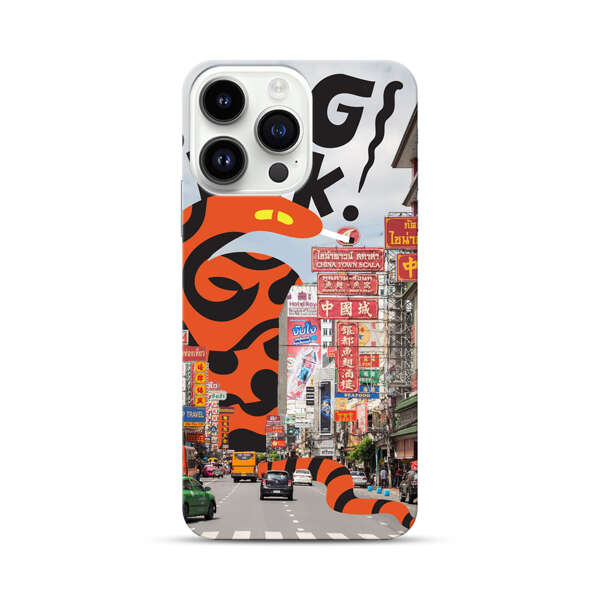 Bangkok Chinatown Snake Street Scene iPhone 14 Pro Max Hard Case
