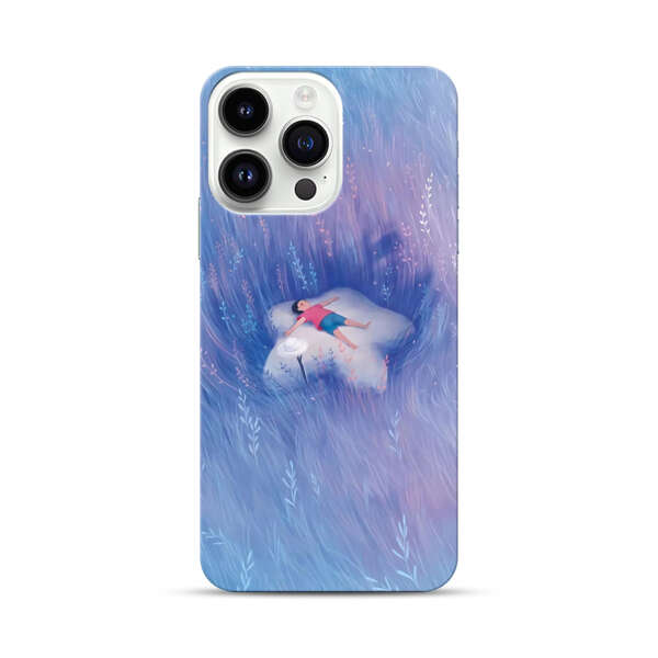Child Relaxing in Dreamy Field iPhone 14 Pro Max Hard Case