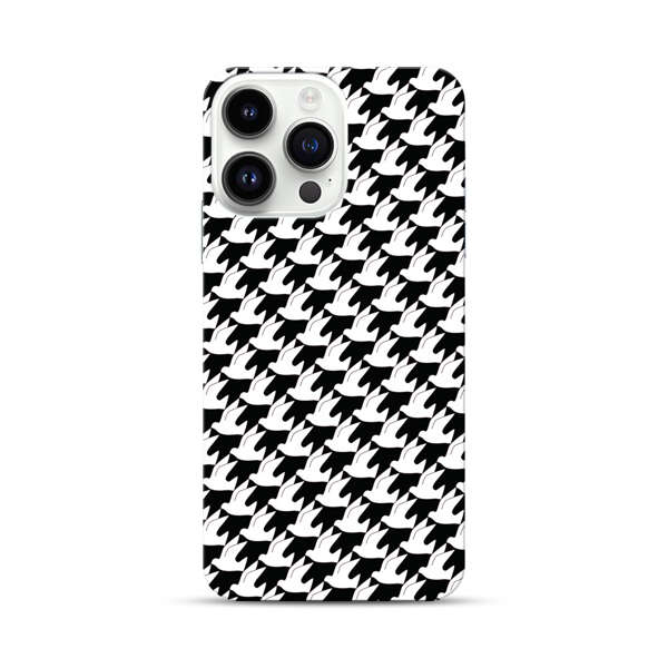 Classic Black and White Houndstooth Pattern iPhone 14 Pro Max Hard Case