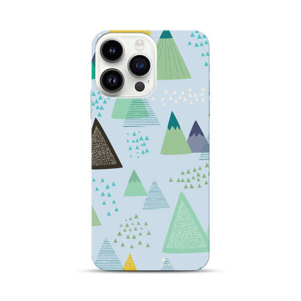 Colorful Abstract Mountain Pattern iPhone 14 Pro Max Hard Case