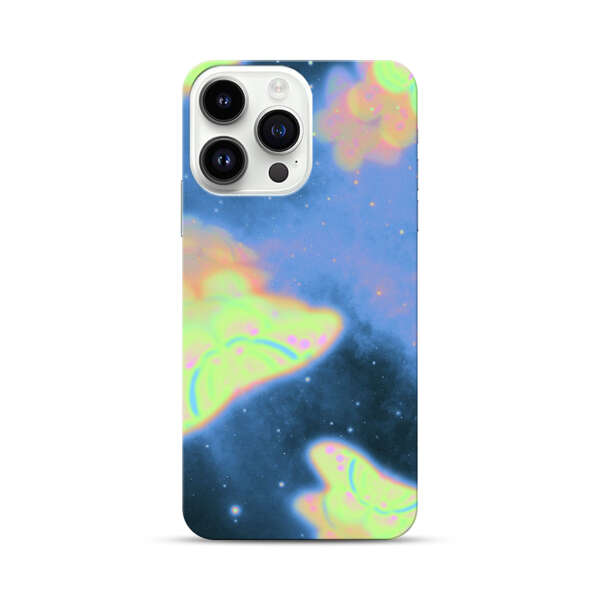 Dreamy Glowing Cosmic Butterflies iPhone 14 Pro Max Hard Case