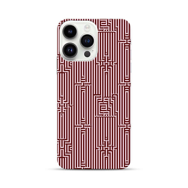 Intricate Geometric Striped Pattern iPhone 14 Pro Max Hard Case