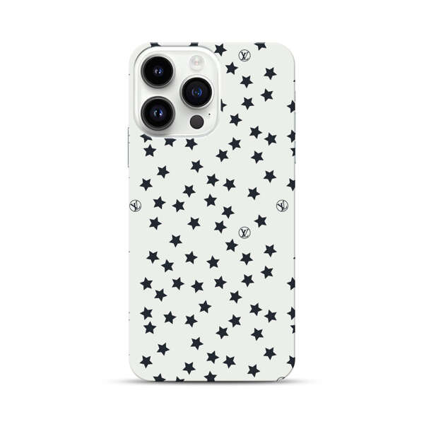 Minimalist Black Stars Pattern iPhone 14 Pro Max Hard Case