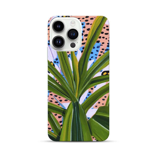 Tropical Leaves Abstract Pattern iPhone 14 Pro Max Hard Case
