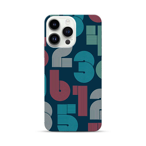 Vibrant Seamless Pattern of Colorful Stylized Numbers iPhone 14 Pro Max Hard Case
