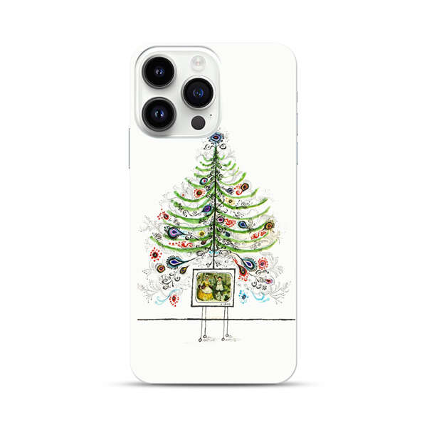 Whimsical Christmas Tree Artistic Design iPhone 14 Pro Max Hard Case