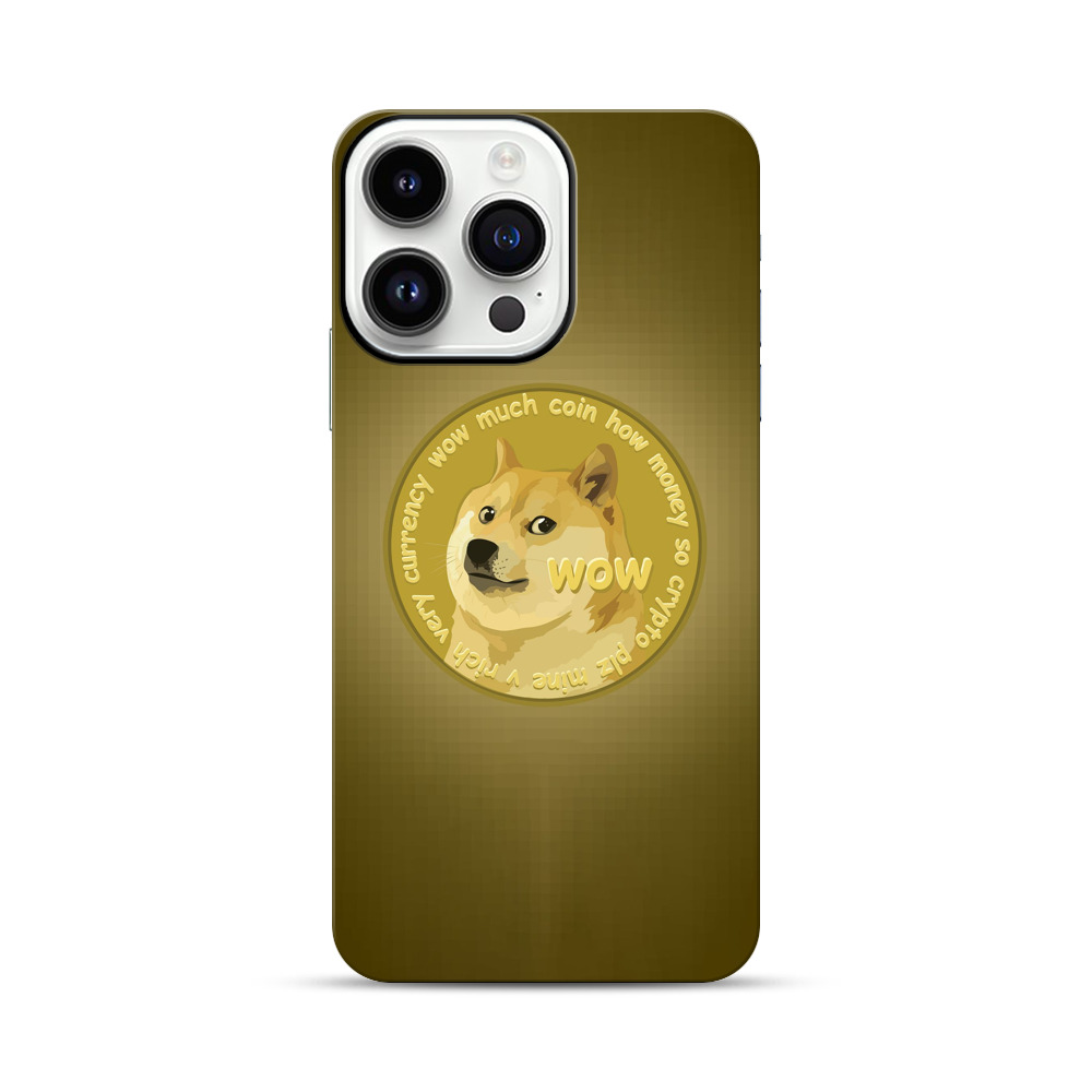 Golden Dogecoin Coin iPhone 14 Pro Max Impact Case