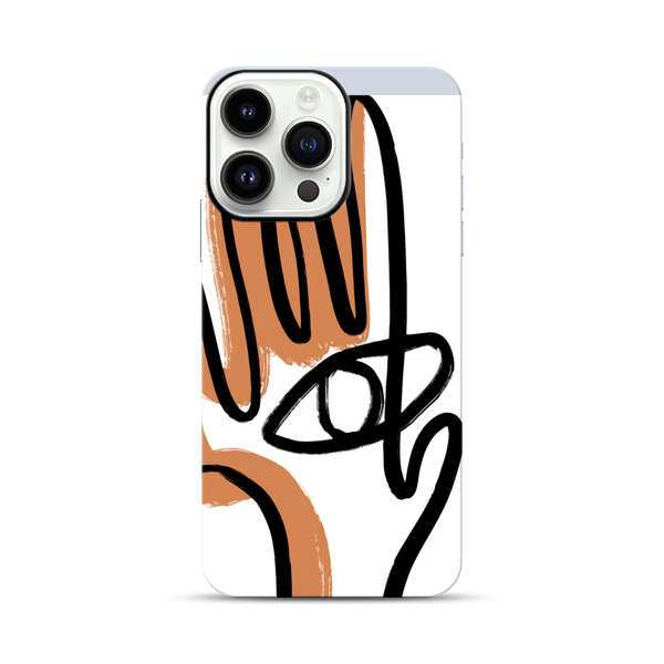 Abstract Minimalist Hand with Eye iPhone 14 Pro Max Impact Case