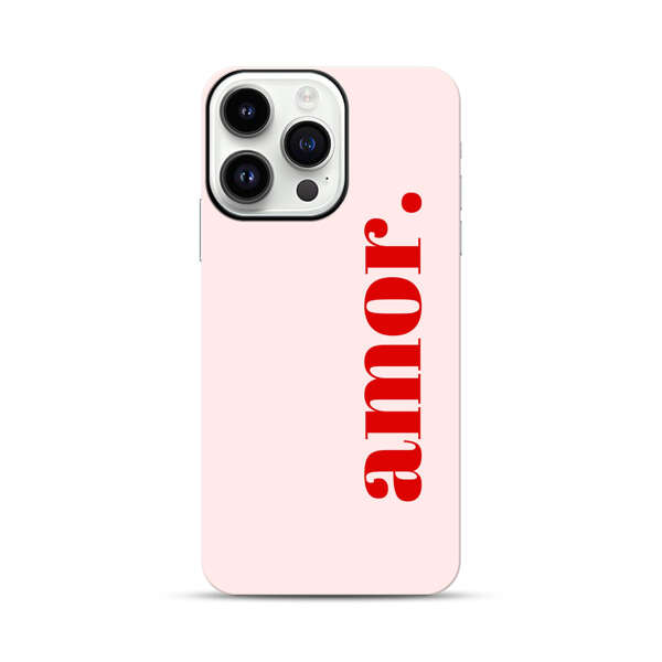 Amor Love Bold Red Text iPhone 14 Pro Max Impact Case