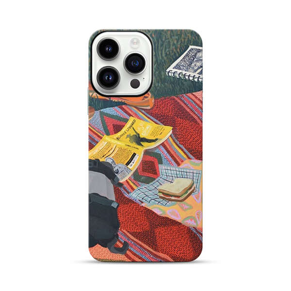 Charming Picnic Scene with Blanket and Food iPhone 14 Pro Max Impact Case