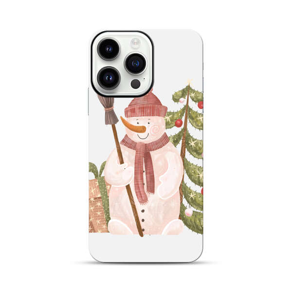Charming Winter Snowman Illustration iPhone 14 Pro Max Impact Case
