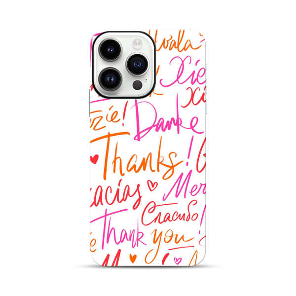 Colorful Thank You Multilingual Pattern iPhone 14 Pro Max Impact Case
