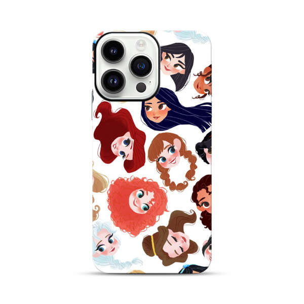 Diverse Animated Girl Faces iPhone 14 Pro Max Impact Case