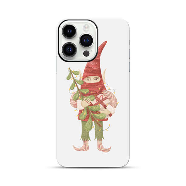 Holiday Gnome with Mistletoe and Gift iPhone 14 Pro Max Impact Case