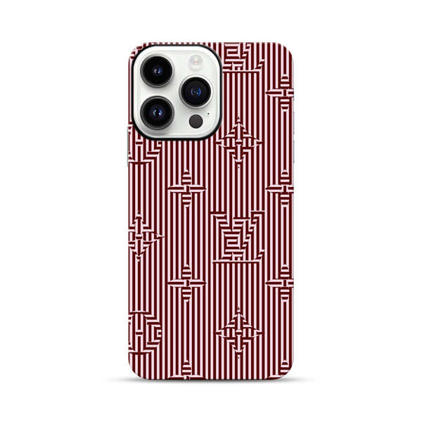 Intricate Geometric Striped Pattern iPhone 14 Pro Max Impact Case