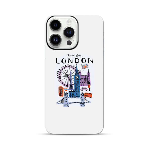 London Iconic Landmarks Illustration iPhone 14 Pro Max Impact Case