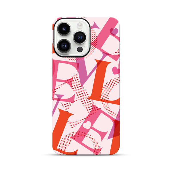 Love Colorful Letters Pattern iPhone 14 Pro Max Impact Case