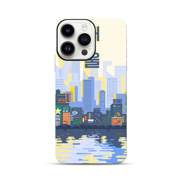 Modern City Skyline Reflection iPhone 14 Pro Max Impact Case