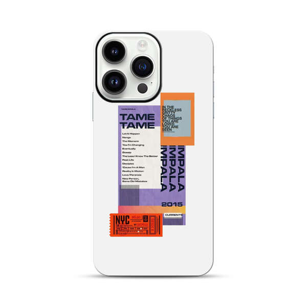 Modern Graphic Collage with Typography and Ticket Elements iPhone 14 Pro Max Impact Case