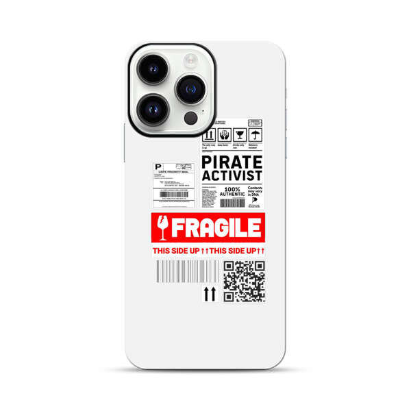 Pirate Activist Fragile Shipping Label iPhone 14 Pro Max Impact Case