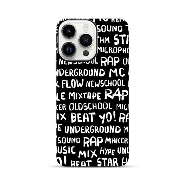 Rap Hip Hop Words Collage iPhone 14 Pro Max Impact Case