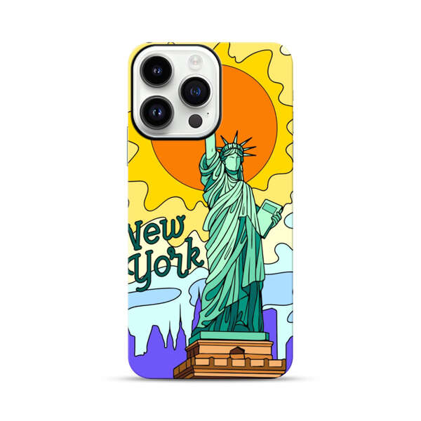 Statue of Liberty New York Artistic Sun iPhone 14 Pro Max Impact Case