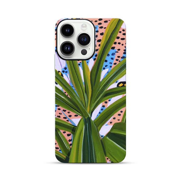 Tropical Leaves Abstract Pattern iPhone 14 Pro Max Impact Case
