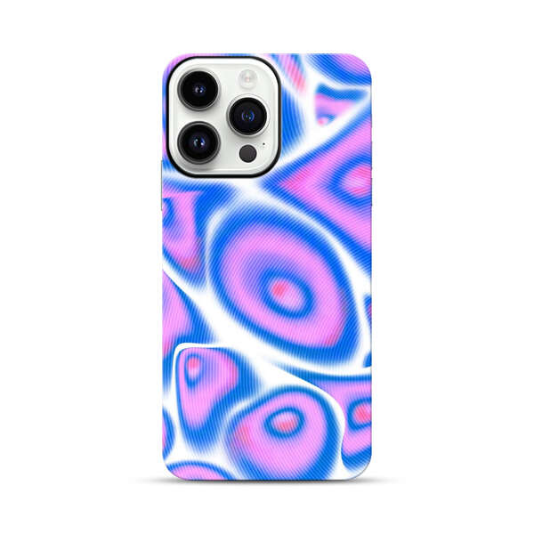 Vibrant Abstract Pink and Blue Swirl Pattern iPhone 14 Pro Max Impact Case
