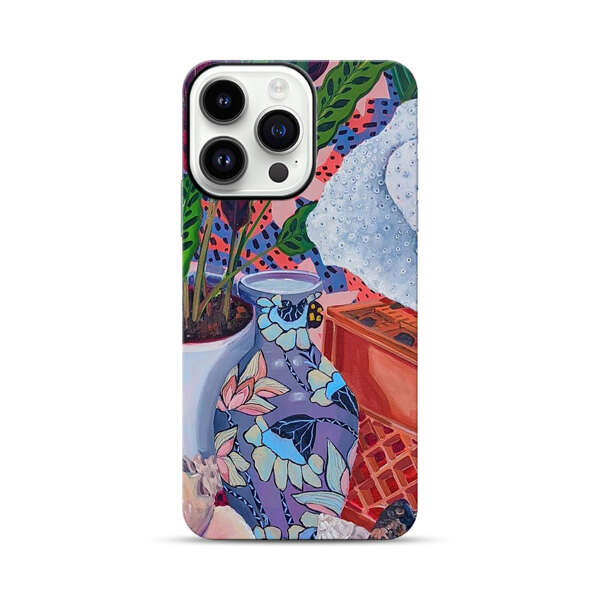 Vibrant Still Life with Plants and Vase iPhone 14 Pro Max Impact Case
