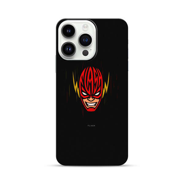 Vibrant Superhero Face with Lightning Bolts iPhone 14 Pro Max Impact Case