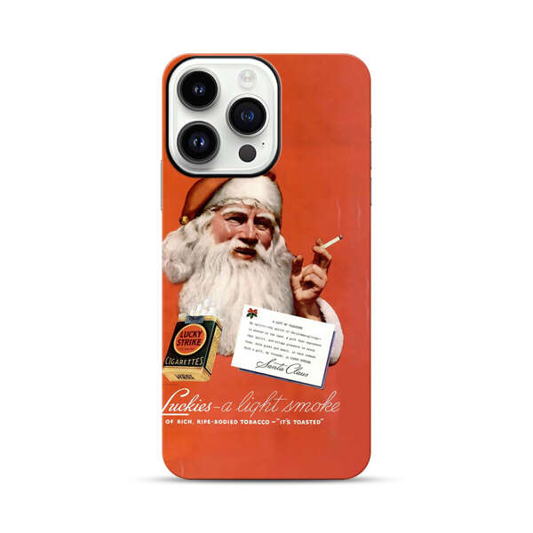 Vintage Santa Claus Smoking Lucky Strike Cigarettes Advertisement iPhone 14 Pro Max Impact Case