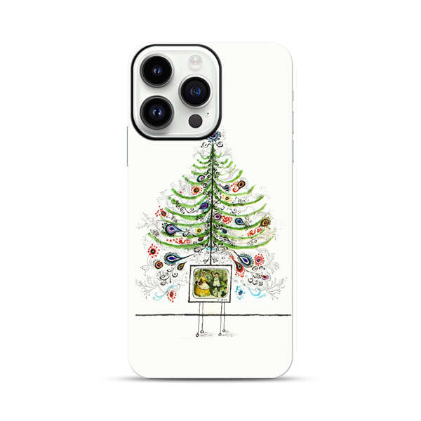Whimsical Christmas Tree Artistic Design iPhone 14 Pro Max Impact Case
