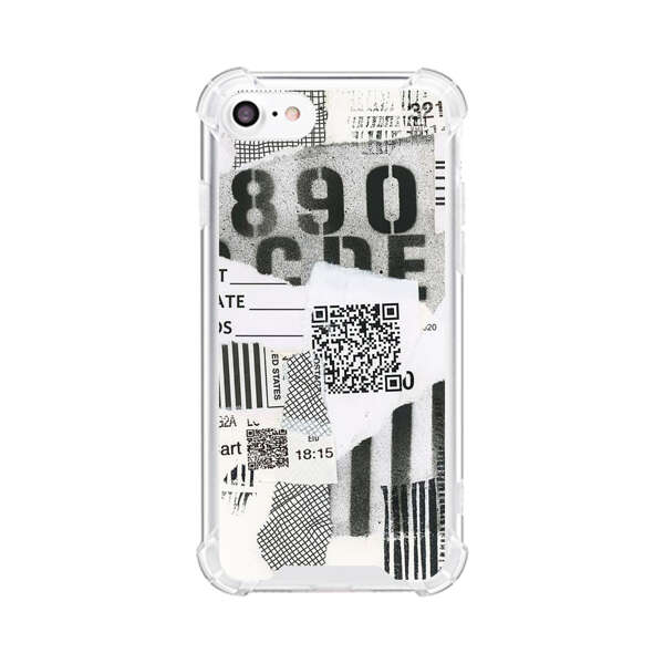 Abstract Collage Torn Paper Barcodes iPhone 7/8/SE (2020) Case