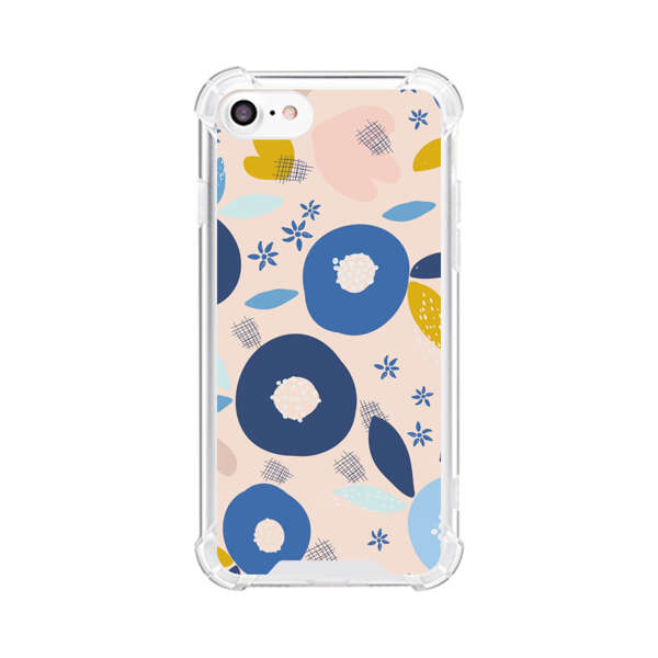Abstract Floral Pattern with Blue, Pink and Mustard Flowers iPhone 7/8/SE (2020) Case