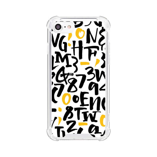 Abstract Typography Letter Number Pattern iPhone 7/8/SE (2020) Case