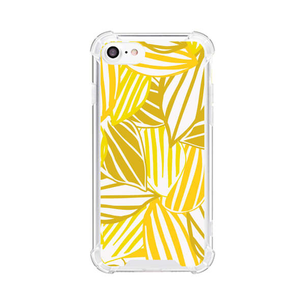 Bright Yellow Striped Tropical Leaves Pattern iPhone 7/8/SE (2020) Case