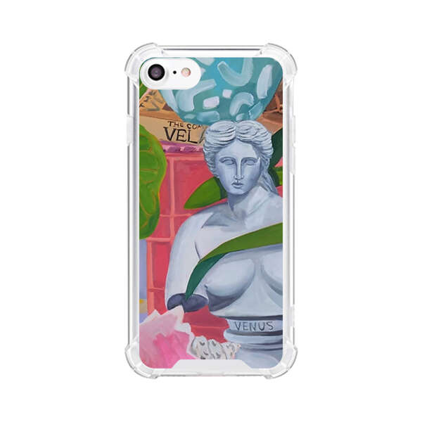 Classical Venus Bust with Green Leaves and Vibrant Vases iPhone 7/8/SE (2020) Case