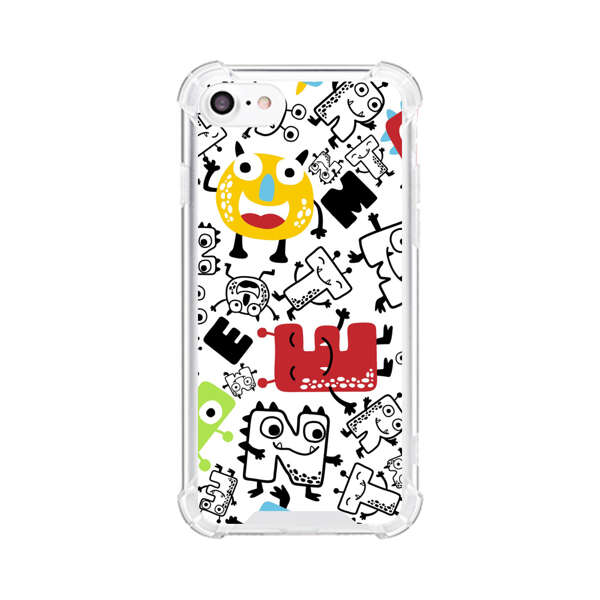 Colorful Cartoon Monsters Letters Pattern iPhone 7/8/SE (2020) Case